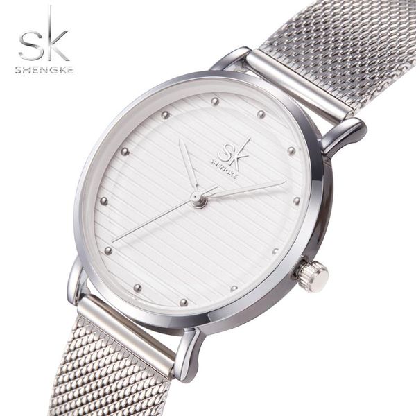 wristwatches shengke women quartz watch stainless steel mesh ladies female clocks dress silver color wrist watches gifts relogio feminino, Slivery;brown
wristwatches shengke women quartz watch stainless steel mesh ladies female clocks dress silver color wrist watches gifts relogio feminino, Slivery;brown