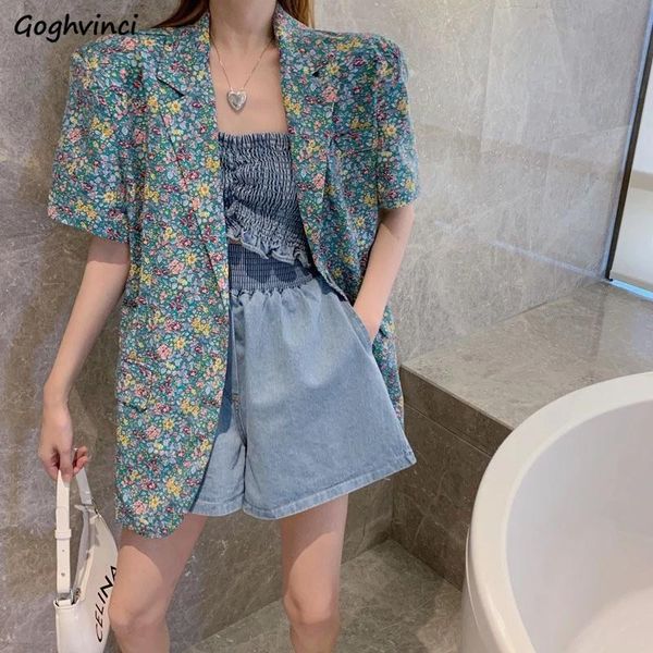 women's suits & blazers women fashion outwear summer korean style loose casual all-match short sleeve vintage floral office lady street, White;black
women's suits & blazers women fashion outwear summer korean style loose casual all-match short sleeve vintage floral office lady street, White;black