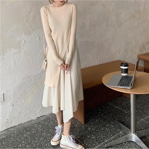 casual sweater dresses stitching irregular knitted long dress plus size women clothing, Black;gray
casual sweater dresses stitching irregular knitted long dress plus size women clothing, Black;gray