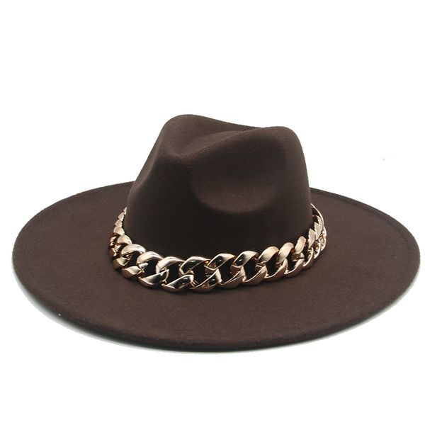 fedora big brim 9.5cm gold band hats panama luxury thick chain men women hat 2021 sombreros de mujer, Blue;gray
fedora big brim 9.5cm gold band hats panama luxury thick chain men women hat 2021 sombreros de mujer, Blue;gray