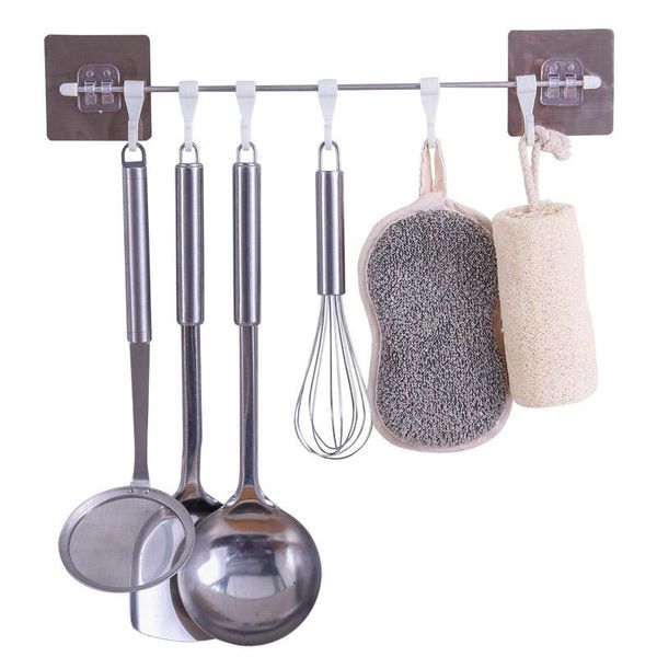 hooks & rails self adhesive 6 hook white abs wall for kitchen strong bathroom hanging key clothes accessories
hooks & rails self adhesive 6 hook white abs wall for kitchen strong bathroom hanging key clothes accessories
