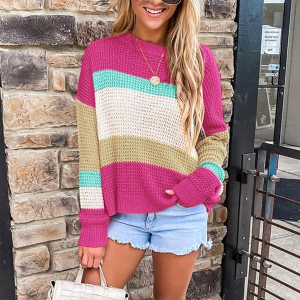 knit sweater women loose fashion striped patchwork pullover o-neck clothing casual streetwear autumn winter 2021#3 women's sweaters, White;black
knit sweater women loose fashion striped patchwork pullover o-neck clothing casual streetwear autumn winter 2021#3 women's sweaters, White;black