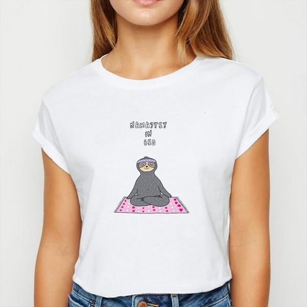 sloth namastey on bed womens spring summer loose tee aesthetics graphic round neck shirts, White
sloth namastey on bed womens spring summer loose tee aesthetics graphic round neck shirts, White