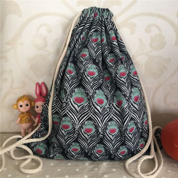 backpack yile cotton flannel drawstring shoes book bag peacock tail 3 colors to choose from b28
backpack yile cotton flannel drawstring shoes book bag peacock tail 3 colors to choose from b28