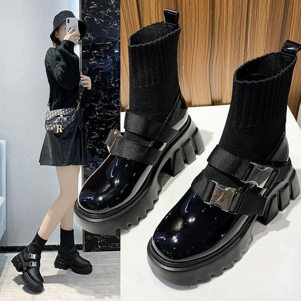 boots black locomotive women 2021 wild thick-soled handsome mid-tube fiber leather women's high heels
boots black locomotive women 2021 wild thick-soled handsome mid-tube fiber leather women's high heels
