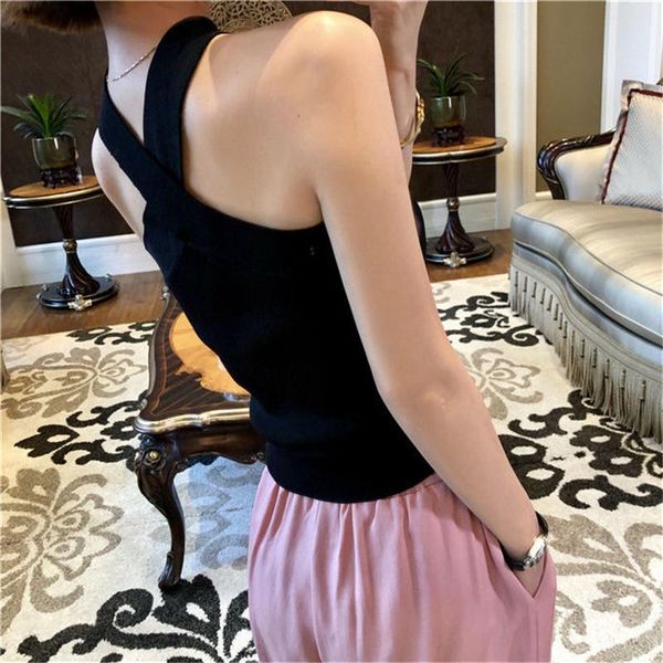 summer women's sleeveless tank cross halter strapless polyester wild knitted slim camisole tanks & camis, White
summer women's sleeveless tank cross halter strapless polyester wild knitted slim camisole tanks & camis, White
