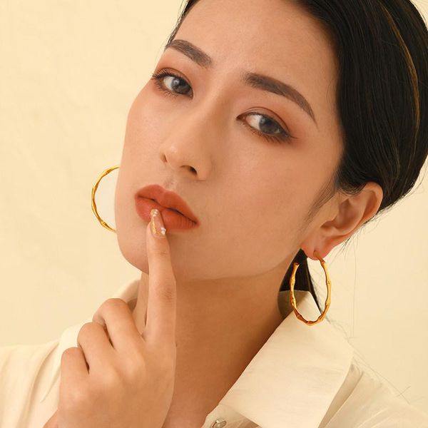 hoop & huggie punk hyperbole creative round bamboo earrings for women hip hop tide big circle aureate ear ring fashion jewelry, Golden;silver
hoop & huggie punk hyperbole creative round bamboo earrings for women hip hop tide big circle aureate ear ring fashion jewelry, Golden;silver