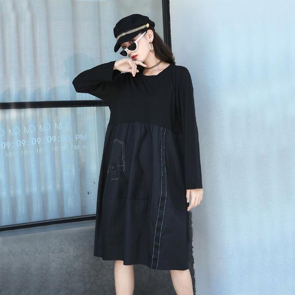 casual dresses superaen retro streetwear fashion autumn patchwork contrast loose full o-neck a-line knee-length women, Black;gray
casual dresses superaen retro streetwear fashion autumn patchwork contrast loose full o-neck a-line knee-length women, Black;gray