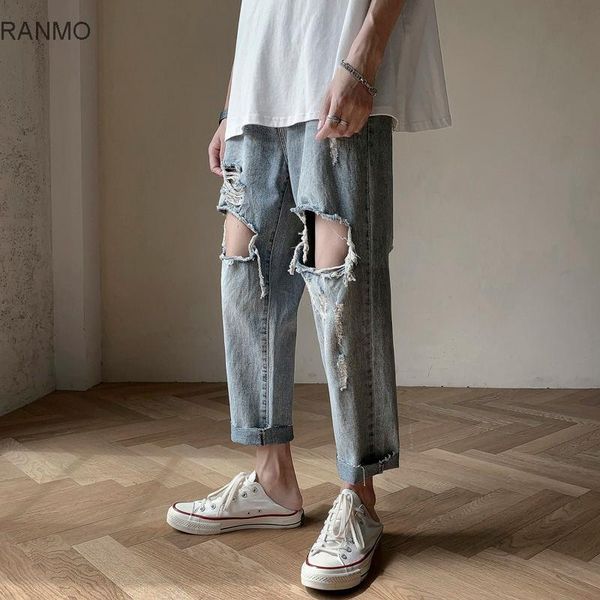 summer thin jeans with holes men's straight and loose style lovers' casual pants versatile beggars' capris women's, Blue
summer thin jeans with holes men's straight and loose style lovers' casual pants versatile beggars' capris women's, Blue