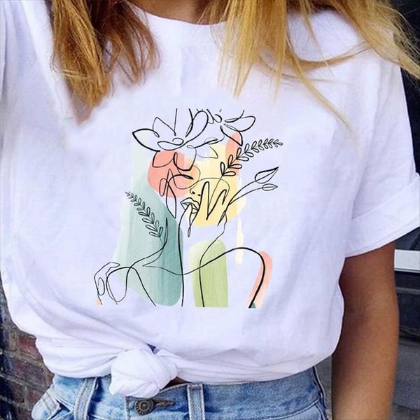 graphic fashion watercolor floral women face printing casual style 90s print female clothes tees, White
graphic fashion watercolor floral women face printing casual style 90s print female clothes tees, White