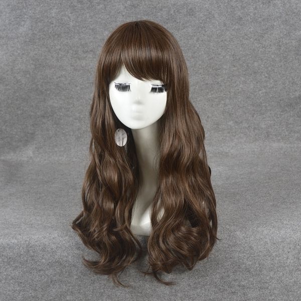 dark brown fashion daily pear flower long roll cosplay high temperature silk wig head cover, Black
dark brown fashion daily pear flower long roll cosplay high temperature silk wig head cover, Black