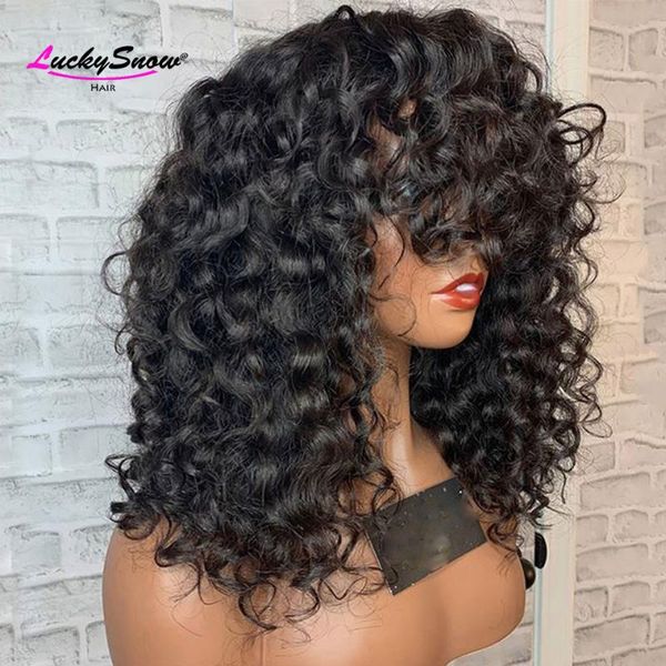 lace wigs ombre colored front human hair with bangs for black women brazilian remy culy wig 4x4 closure 150%, Black;brown 
lace wigs ombre colored front human hair with bangs for black women brazilian remy culy wig 4x4 closure 150%, Black;brown