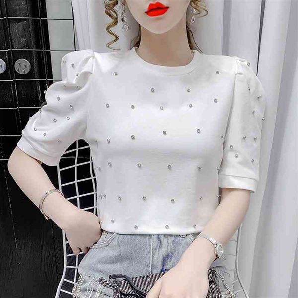 women's t-shirt fashion diamond sleeve cotton t shirt woman elegant slim short o-neck thin white black summer clothes for wom
women's t-shirt fashion diamond sleeve cotton t shirt woman elegant slim short o-neck thin white black summer clothes for wom