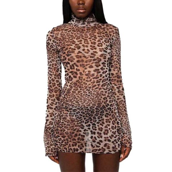 fashion women ladies casual high collar mesh see-through dress female long sleeve leopard split skinny dresses, Black;gray
fashion women ladies casual high collar mesh see-through dress female long sleeve leopard split skinny dresses, Black;gray