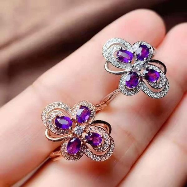 cluster rings high-quality amethyst s925 flower pattern ring elegant fine fashion charming wedding jewelry for women meibapjfs, Golden;silver
cluster rings high-quality amethyst s925 flower pattern ring elegant fine fashion charming wedding jewelry for women meibapjfs, Golden;silver