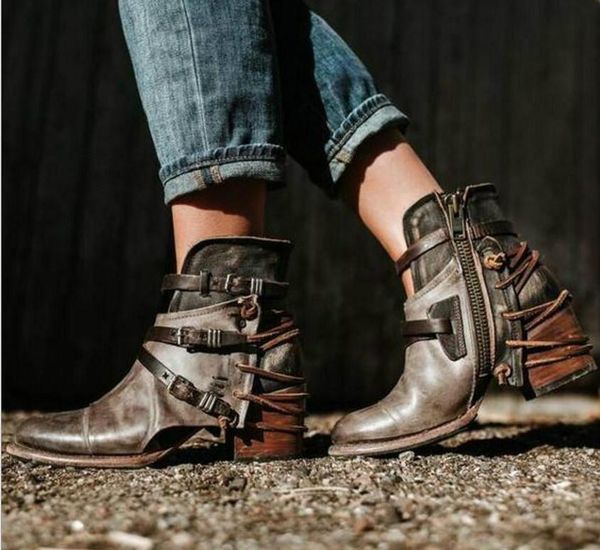 boots sapato feminino vintage women ankle matin shoes luxury leather square mid heels booties autumn chaussures femme ab1181, Black
boots sapato feminino vintage women ankle matin shoes luxury leather square mid heels booties autumn chaussures femme ab1181, Black