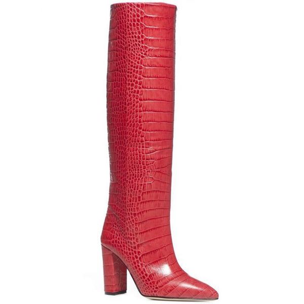boots woman autumn winter square heel high boot point toe knee crocodile pattern, Black
boots woman autumn winter square heel high boot point toe knee crocodile pattern, Black