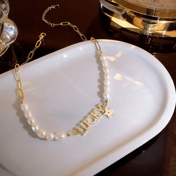 chains fashion simple luck pentagram necklace boom freshwater pearl web celebrity design feels sautoir female temperament, Silver
chains fashion simple luck pentagram necklace boom freshwater pearl web celebrity design feels sautoir female temperament, Silver