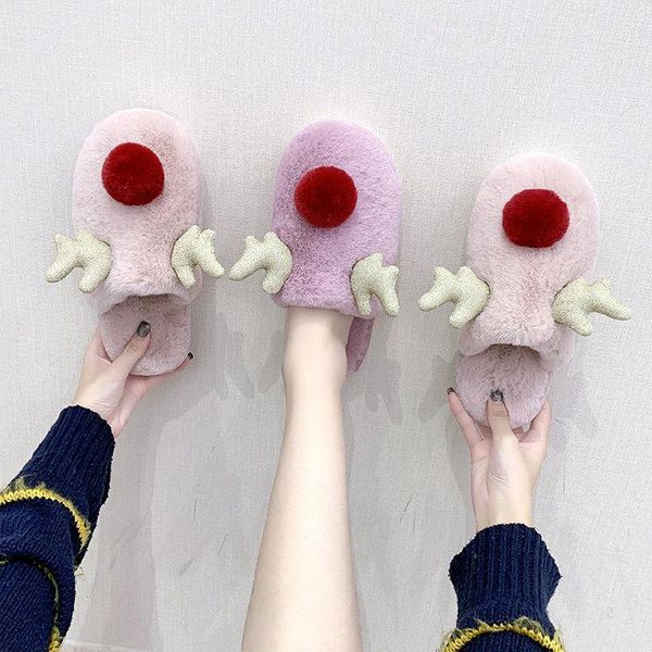 winter women's slippers warm plush cute elk reindeer christmas slip on flat female soft house shoes ladies comfort, Black
winter women's slippers warm plush cute elk reindeer christmas slip on flat female soft house shoes ladies comfort, Black