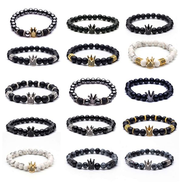 hand catenary natural stone set crown men's and women's fashion 8mm frosted stone bracelet, Golden;silver
hand catenary natural stone set crown men's and women's fashion 8mm frosted stone bracelet, Golden;silver