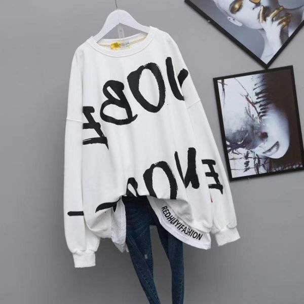 women's blouses & shirts plus size women graffiti streetwear sweatshirt autumn long sleeve o neck oversized casual hoodies female, White
women's blouses & shirts plus size women graffiti streetwear sweatshirt autumn long sleeve o neck oversized casual hoodies female, White