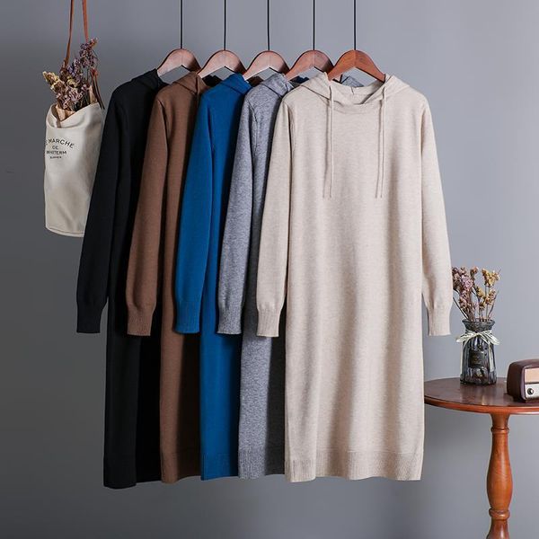 women's sweaters 2021 casual hooded maix dress women straight sweater autumn winter loose long thick female oversize girl knit, White;black
women's sweaters 2021 casual hooded maix dress women straight sweater autumn winter loose long thick female oversize girl knit, White;black