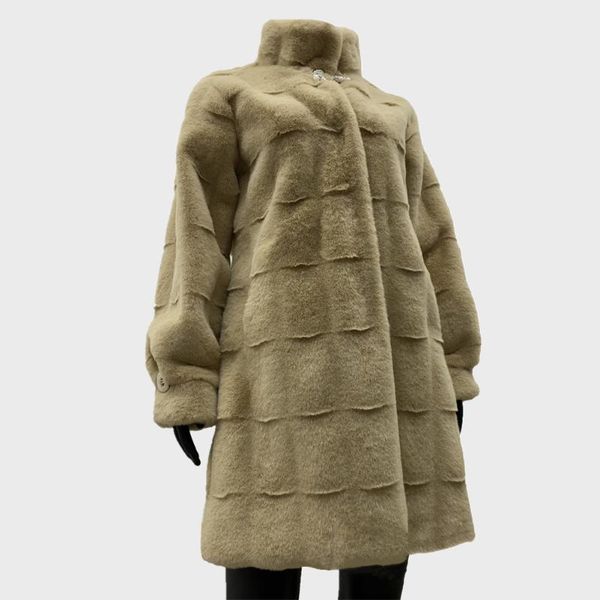 women's fur & faux women winter mink coats long sleeve stand collar jacket elegant thick warm outerwear fake, Black
women's fur & faux women winter mink coats long sleeve stand collar jacket elegant thick warm outerwear fake, Black