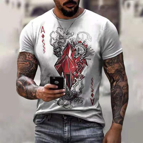 men's t-shirts horrible skull spades poker t-shirt casual men summer 3d-print extra-large 2021 comfort breathable 110-6xl, White;black 
men's t-shirts horrible skull spades poker t-shirt casual men summer 3d-print extra-large 2021 comfort breathable 110-6xl, White;black