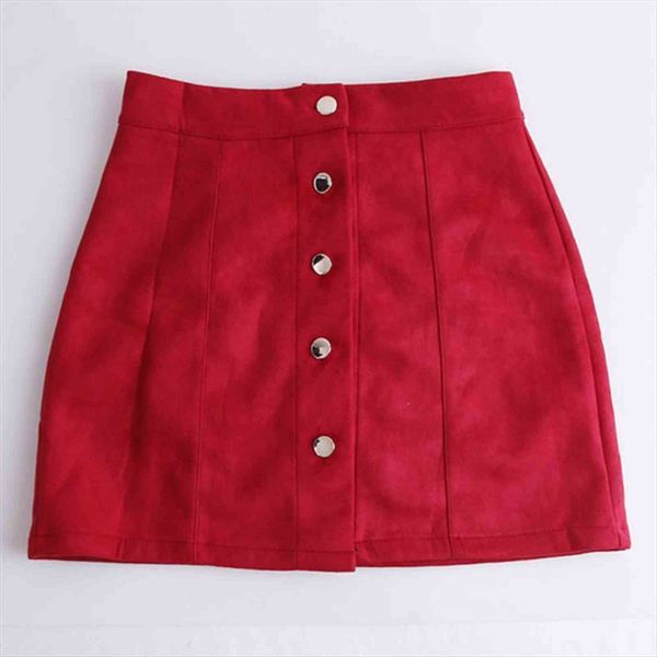 high waist solid womens skirt button suede leather femaleshort mini pencil autumn all match, Black
high waist solid womens skirt button suede leather femaleshort mini pencil autumn all match, Black