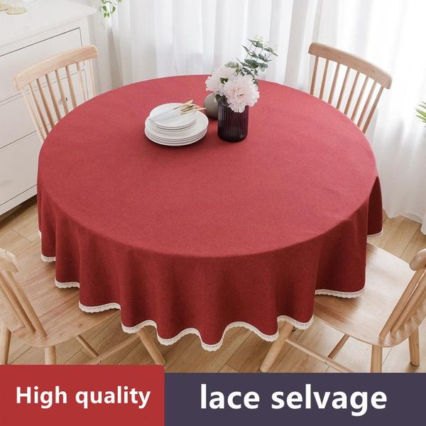 table cloth luxury cotton linen red round white lace selvage thick el wedding dining cover
table cloth luxury cotton linen red round white lace selvage thick el wedding dining cover