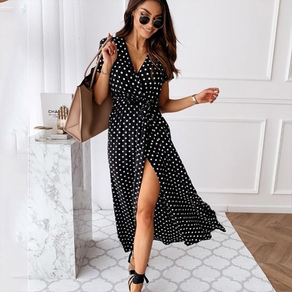 polka dot wrap long summer women dresses fashion short sleeve v neck split maxi dress female boho beach party, Black;gray
polka dot wrap long summer women dresses fashion short sleeve v neck split maxi dress female boho beach party, Black;gray
