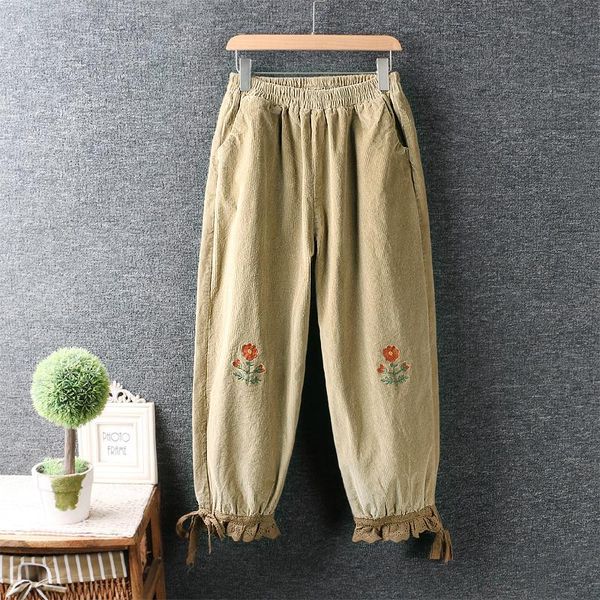 women's pants & capris autumn japan style mori girl corduroy embroidery harlan wide-leg literature elastic waist lacing trousers, Black;white
women's pants & capris autumn japan style mori girl corduroy embroidery harlan wide-leg literature elastic waist lacing trousers, Black;white