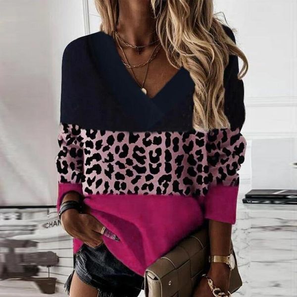 women's hoodies & sweatshirts women deep v neck sweatshirt vintage leopard patchwork casual long sleeve loose pullover streetwear, Black
women's hoodies & sweatshirts women deep v neck sweatshirt vintage leopard patchwork casual long sleeve loose pullover streetwear, Black