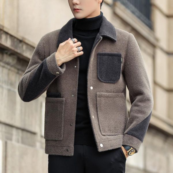 men's wool & blends 2021 winter woolen jacket men short lapel casual business trench coat social streetwear overcoat windbreaker clothi, Black
men's wool & blends 2021 winter woolen jacket men short lapel casual business trench coat social streetwear overcoat windbreaker clothi, Black