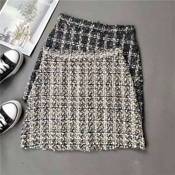 korean plaid sequins slim short skirts women autumn high waist vintage a-line woolen skirt female 210323, Black
korean plaid sequins slim short skirts women autumn high waist vintage a-line woolen skirt female 210323, Black