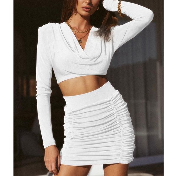 casual dresses autumn full two piece sets matching set women evening clubwear elastic crop mini skirts suit wrinkled outwear m0654, Black;gray
casual dresses autumn full two piece sets matching set women evening clubwear elastic crop mini skirts suit wrinkled outwear m0654, Black;gray