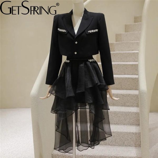 two piece dress getspring women blazer skirt set diamond short black ladies suit coat with irregular mesh long skirts sets autumn 2021, White
two piece dress getspring women blazer skirt set diamond short black ladies suit coat with irregular mesh long skirts sets autumn 2021, White