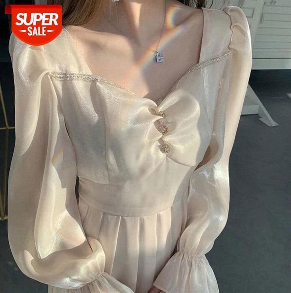 small puff sleeve french retro twilight cloud yarn white moonlight first love dress female super fairy long skirt #is4j, Black;gray
small puff sleeve french retro twilight cloud yarn white moonlight first love dress female super fairy long skirt #is4j, Black;gray