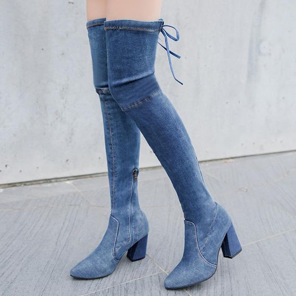 boots denim over knee women pointed winter fashion high heel ladies thigh botas mujer 2021, Black
boots denim over knee women pointed winter fashion high heel ladies thigh botas mujer 2021, Black