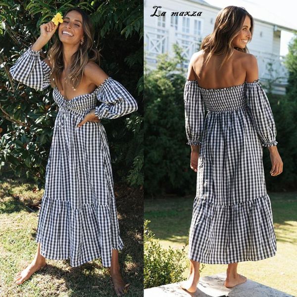 casual dresses plaid slash neck bohemian maxi dress long sleeve autumn women 2021 for, Black;gray
casual dresses plaid slash neck bohemian maxi dress long sleeve autumn women 2021 for, Black;gray