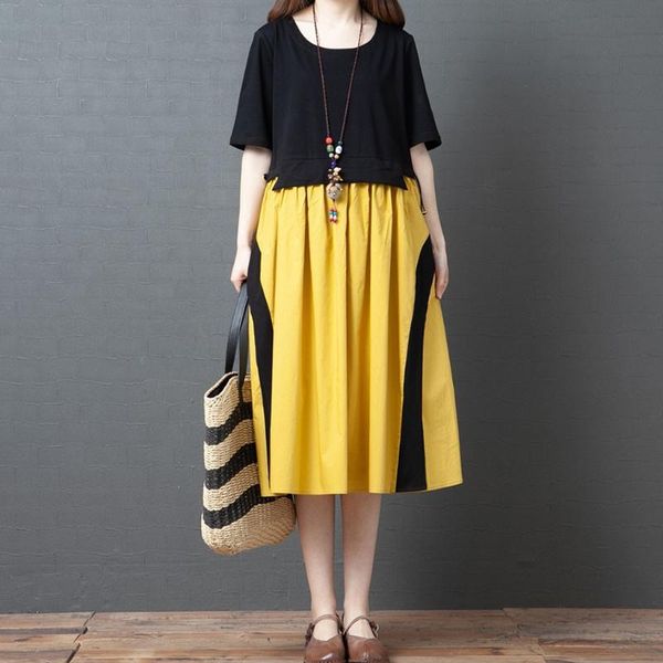 men's jackets women short sleeve pocket midi dress black and yellow plus size 2xl dresses female 2021 summer vintage loose dress#w3, Black;brown
men's jackets women short sleeve pocket midi dress black and yellow plus size 2xl dresses female 2021 summer vintage loose dress#w3, Black;brown