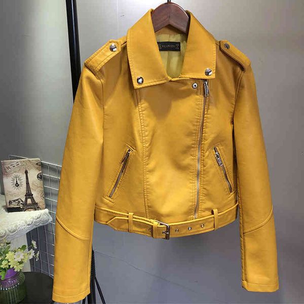 fitaylor spring women faux soft short coat pu motorcycle zipper punk leather jacket black white green outerwear 201120
fitaylor spring women faux soft short coat pu motorcycle zipper punk leather jacket black white green outerwear 201120