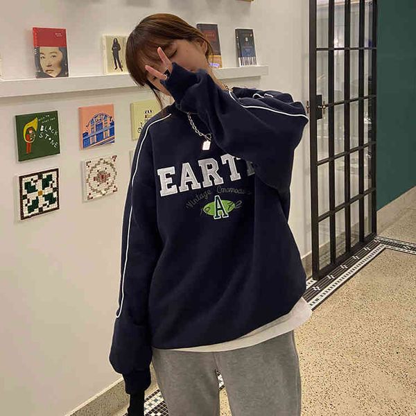women's hoodies & sweatshirts letter embroidered loose sweater thickening japanese harajuku retro women korean kawaii clothing c7z, Black
women's hoodies & sweatshirts letter embroidered loose sweater thickening japanese harajuku retro women korean kawaii clothing c7z, Black