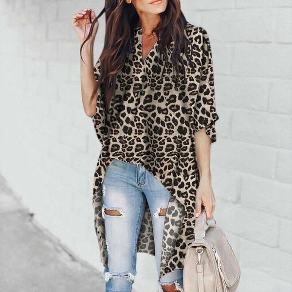 fashion loose long irregular womens shirt leopard print short front back vogue clothes v neck half sleeve, White
fashion loose long irregular womens shirt leopard print short front back vogue clothes v neck half sleeve, White