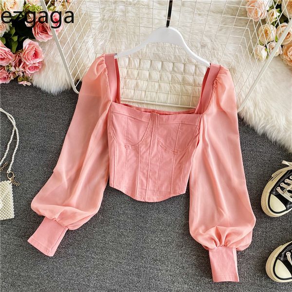 ezgaga women blouse square collar spring fashion elegant puff sleeve slim solid ladie crop elegant shirts casual 210430, White
ezgaga women blouse square collar spring fashion elegant puff sleeve slim solid ladie crop elegant shirts casual 210430, White