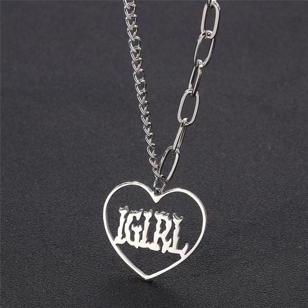 pendant necklaces harajuku fashion heart i girl stainless steel chian necklace for women girls gothic streetwear egirl igirl choker, Silver
pendant necklaces harajuku fashion heart i girl stainless steel chian necklace for women girls gothic streetwear egirl igirl choker, Silver