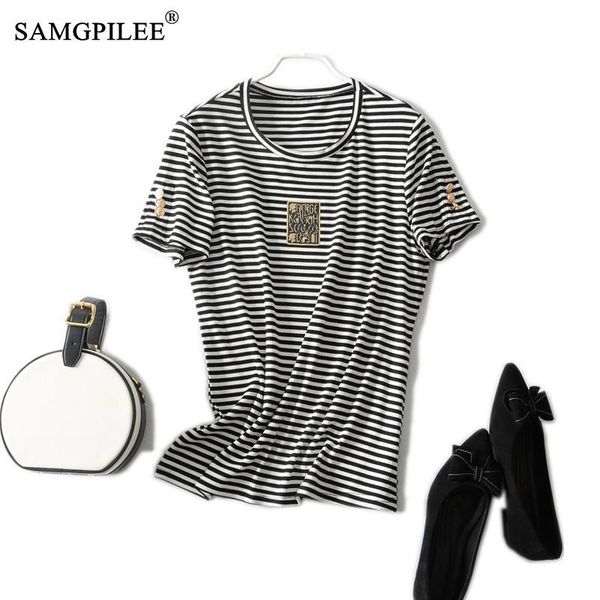 t-shirt for women 2021 summer korean fashion classic striped stretch slim printed short sleeve shirt woman plus size 4xl women's, White
t-shirt for women 2021 summer korean fashion classic striped stretch slim printed short sleeve shirt woman plus size 4xl women's, White