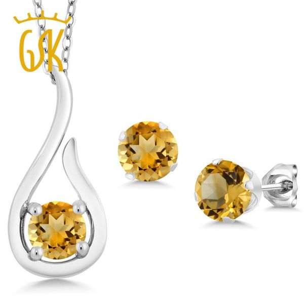 gemstoneking 1.35 ct round natural yellow citrine pendant earrings set solid 925 sterling silver jewelry sets for women bracelet, & necklace, Black
gemstoneking 1.35 ct round natural yellow citrine pendant earrings set solid 925 sterling silver jewelry sets for women bracelet, & necklace, Black
