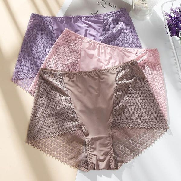 women's panties high waist lace plus size women milk silk big briefs intimates female comfortable breathable underwear, Black;pink
women's panties high waist lace plus size women milk silk big briefs intimates female comfortable breathable underwear, Black;pink