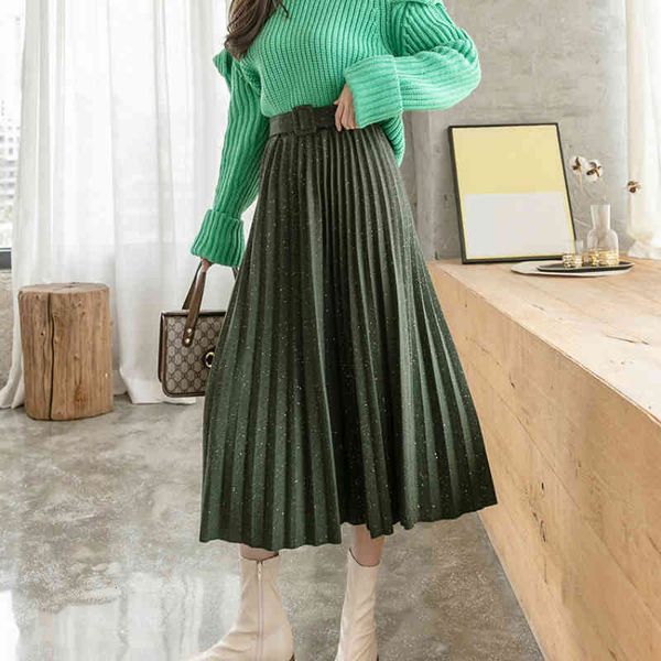 casual dresses autumn winter drape metallic a-line calf long pleated skirt with belt gfc8, Black;gray
casual dresses autumn winter drape metallic a-line calf long pleated skirt with belt gfc8, Black;gray